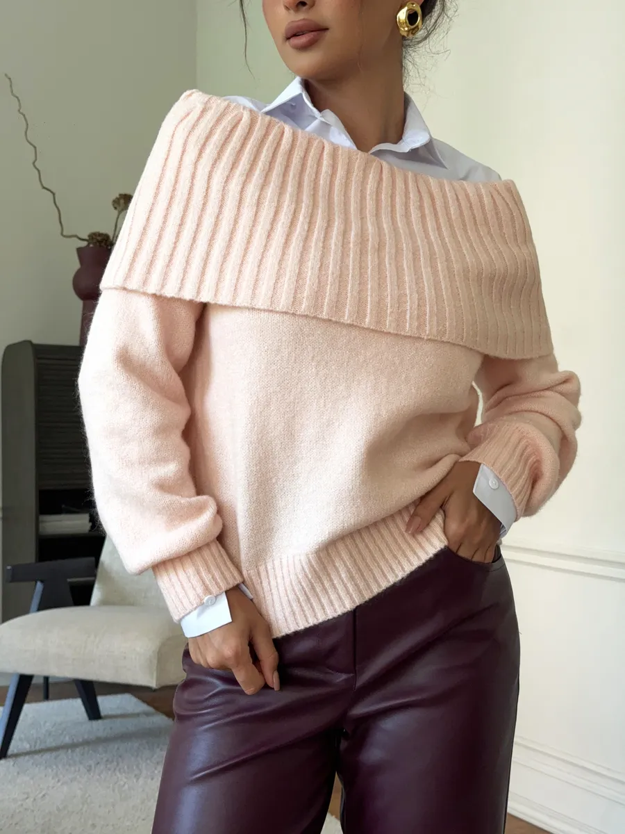 Кофта джемпер с открытыми плечами