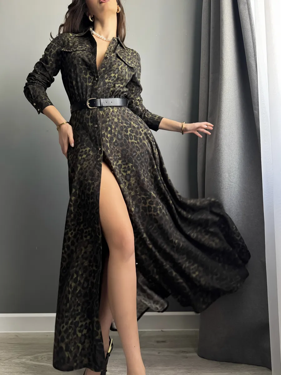 Платье рубашка длинное