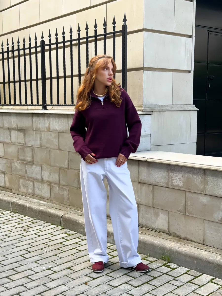 Свитер оверсайз с горлом на молнии