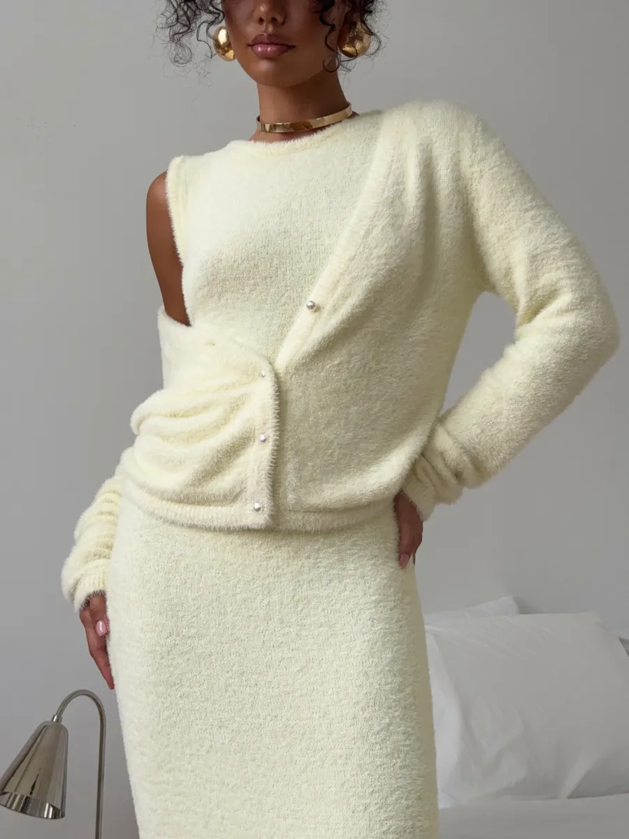 Костюм вязаный платье с кардиганом