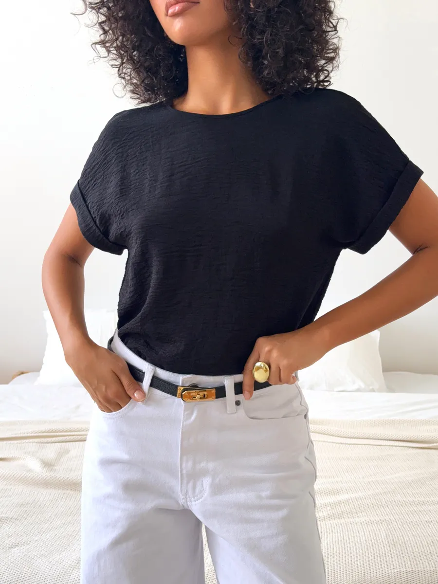 Блузка офисная с коротким рукавом Элиза