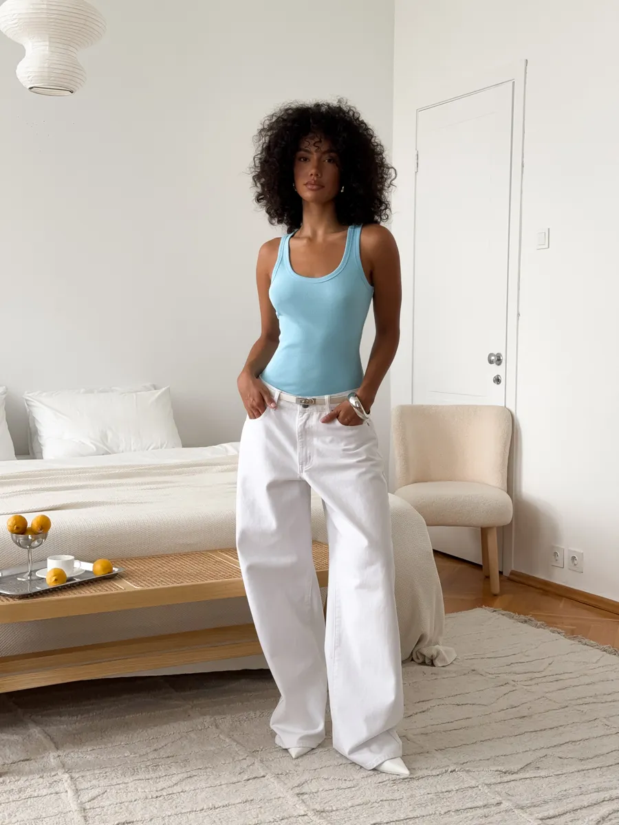 Топ летний базовый в рубчик