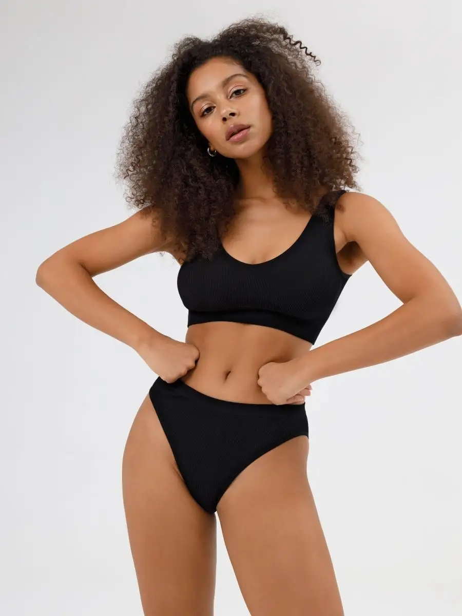 Нижнее белье комплект Тихиро бесшовное в рубчик