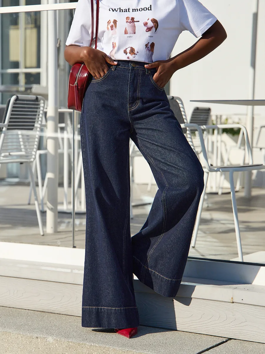 Джинсы широкие палаццо клеш Сабрина