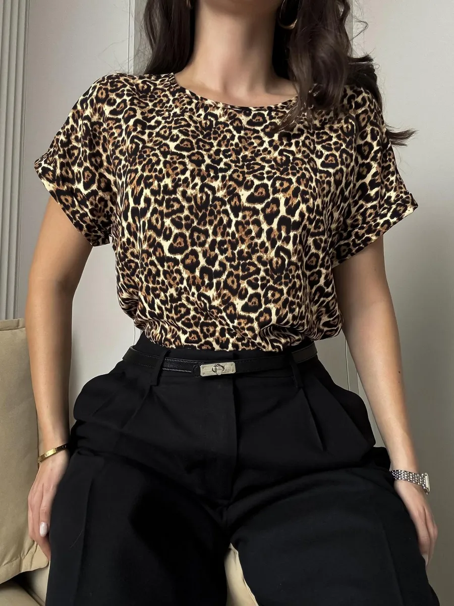 Блузка офисная с коротким рукавом Элиза