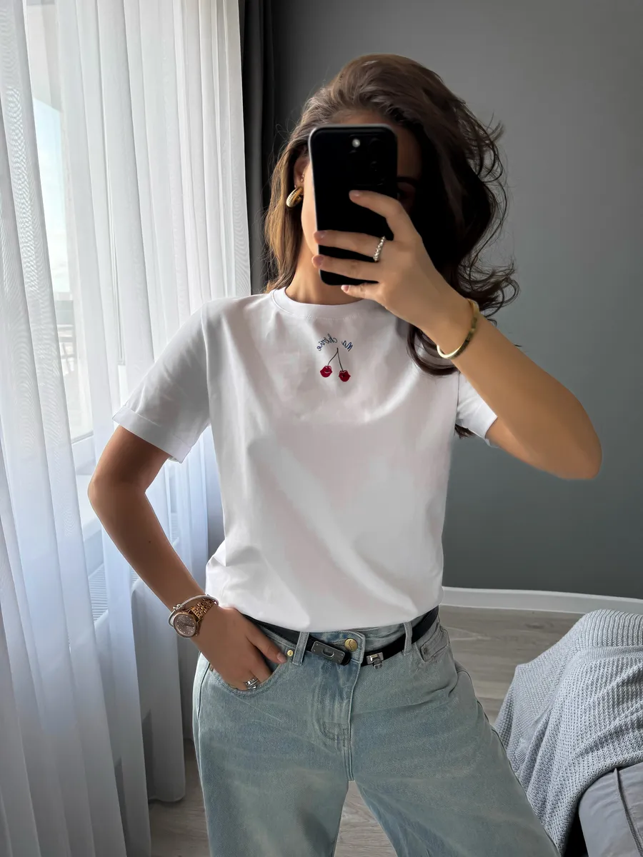 Футболка с принтом базовая хлопок Амабель