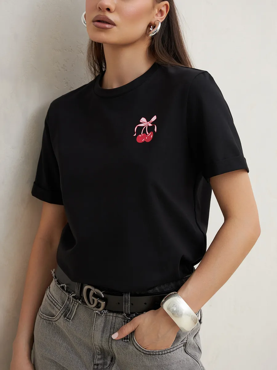 Футболка с принтом базовая хлопок Амабель