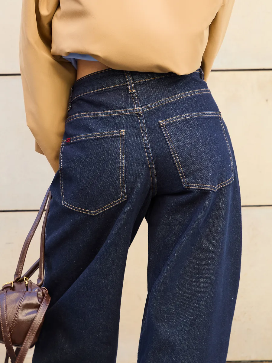 Джинсы прямые широкие багги