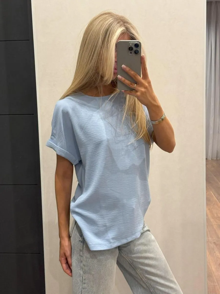 Блузка офисная с коротким рукавом Элиза