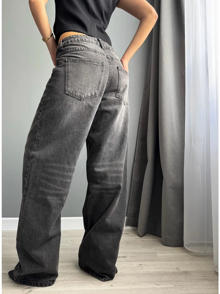 Джинсы прямые широкие багги