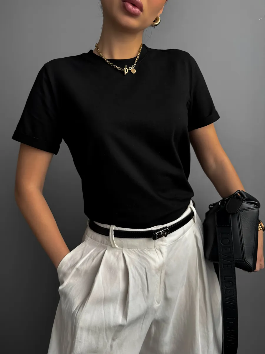 Футболка однотонная базовая хлопок Амабель