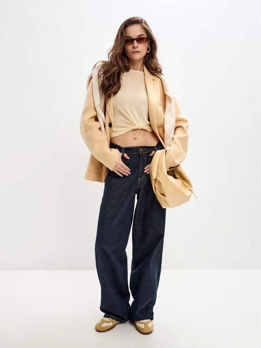 Джинсы прямые широкие багги