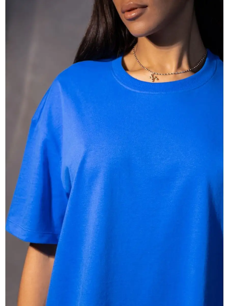 Футболка оверсайз однотонная базовая хлопок