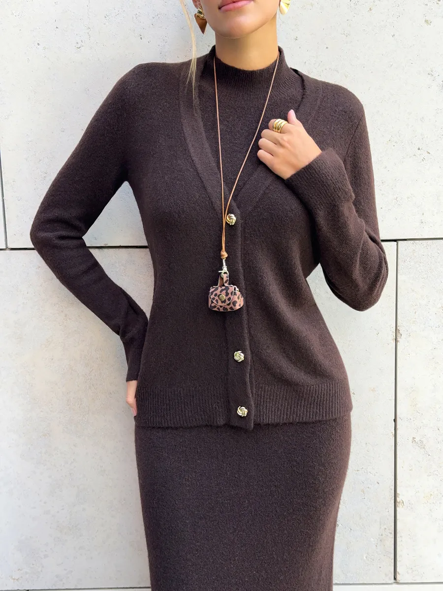 Костюм вязаный платье с кардиганом