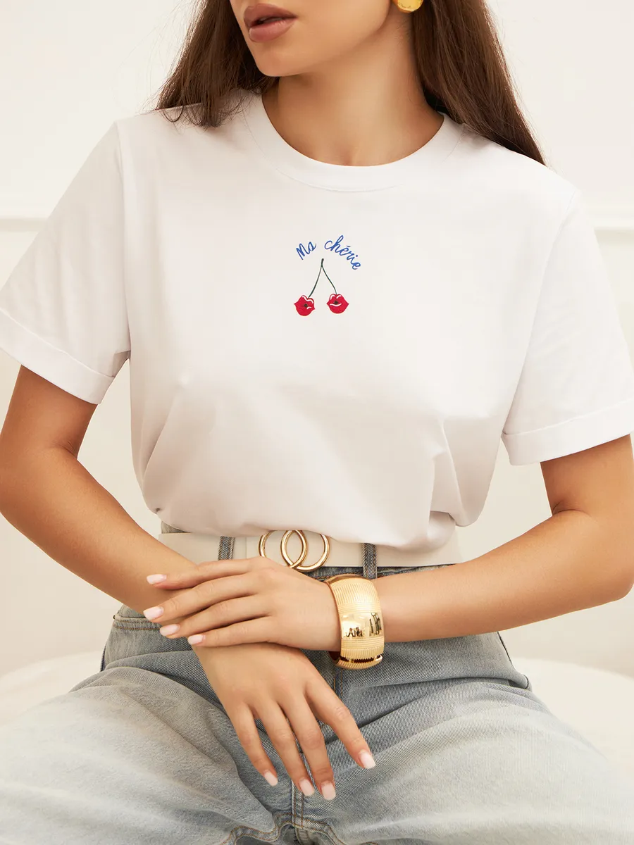 Футболка с принтом базовая хлопок Амабель