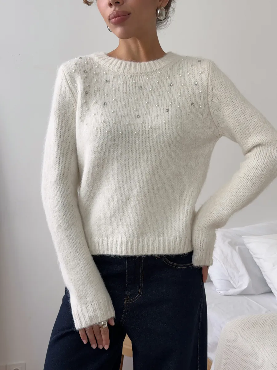 Свитер вязаный пушистый шерстяной