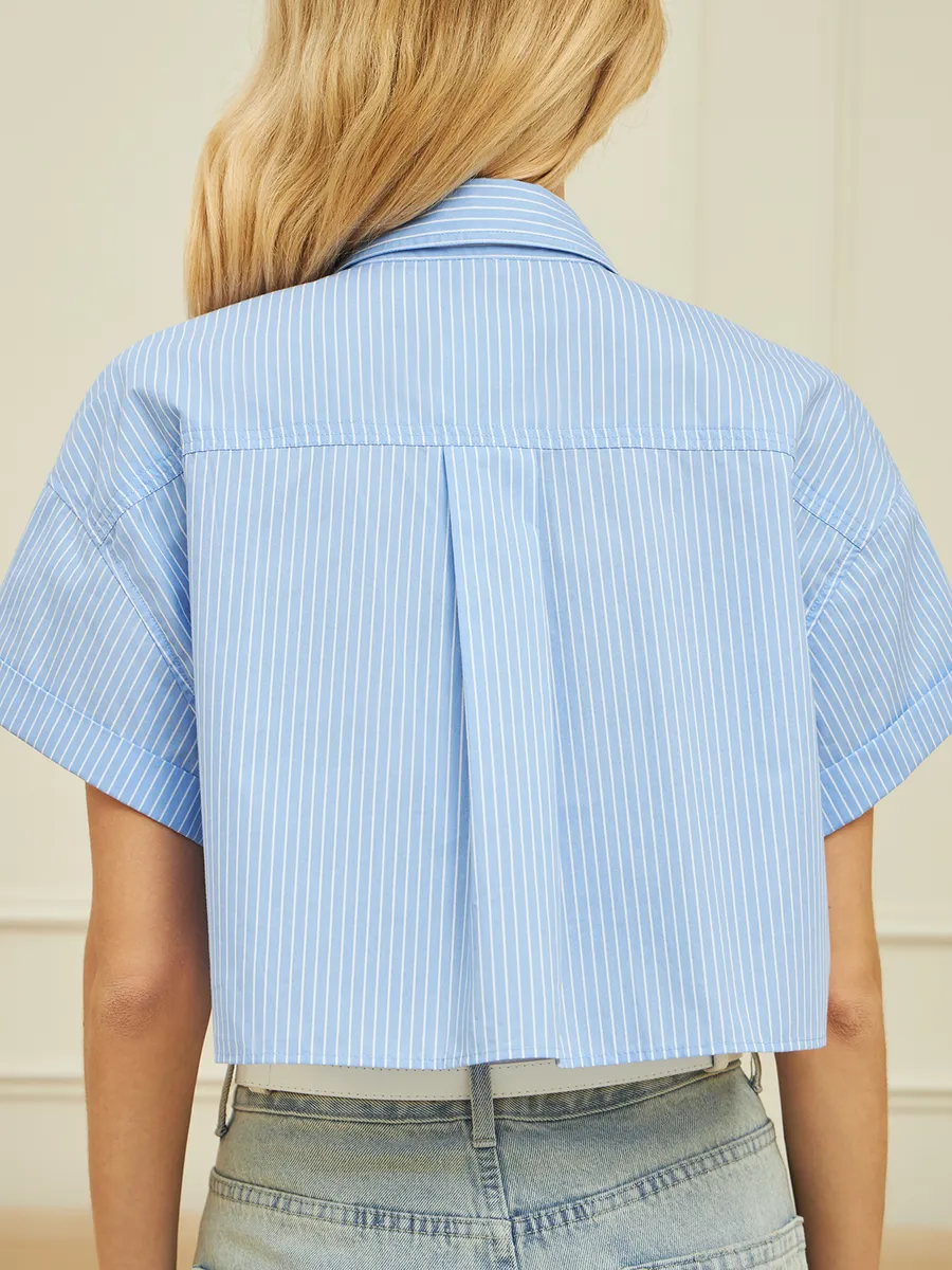 Рубашка укороченная с коротким рукавом