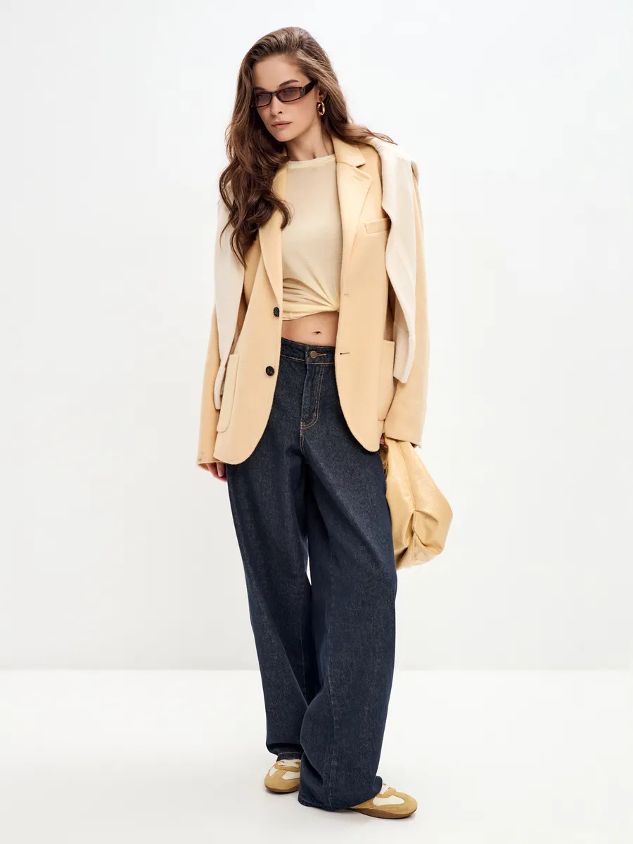 Джинсы прямые широкие багги