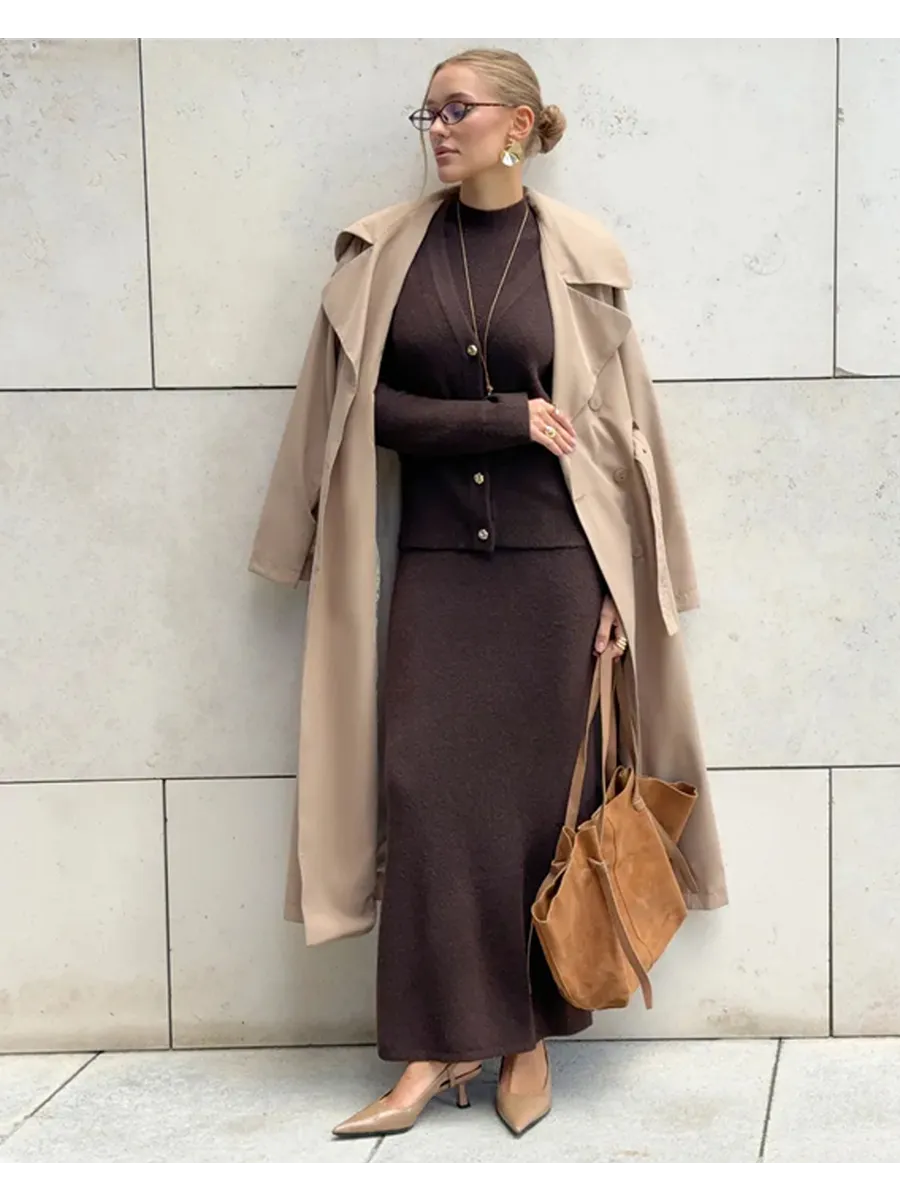 Костюм вязаный платье с кардиганом