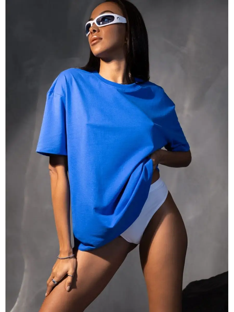 Футболка оверсайз однотонная базовая хлопок