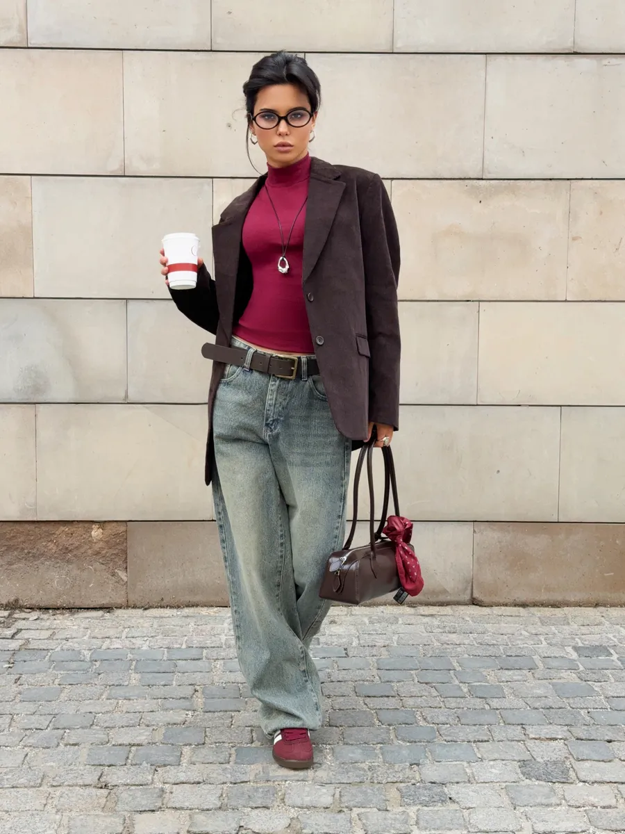 Джинсы прямые широкие багги