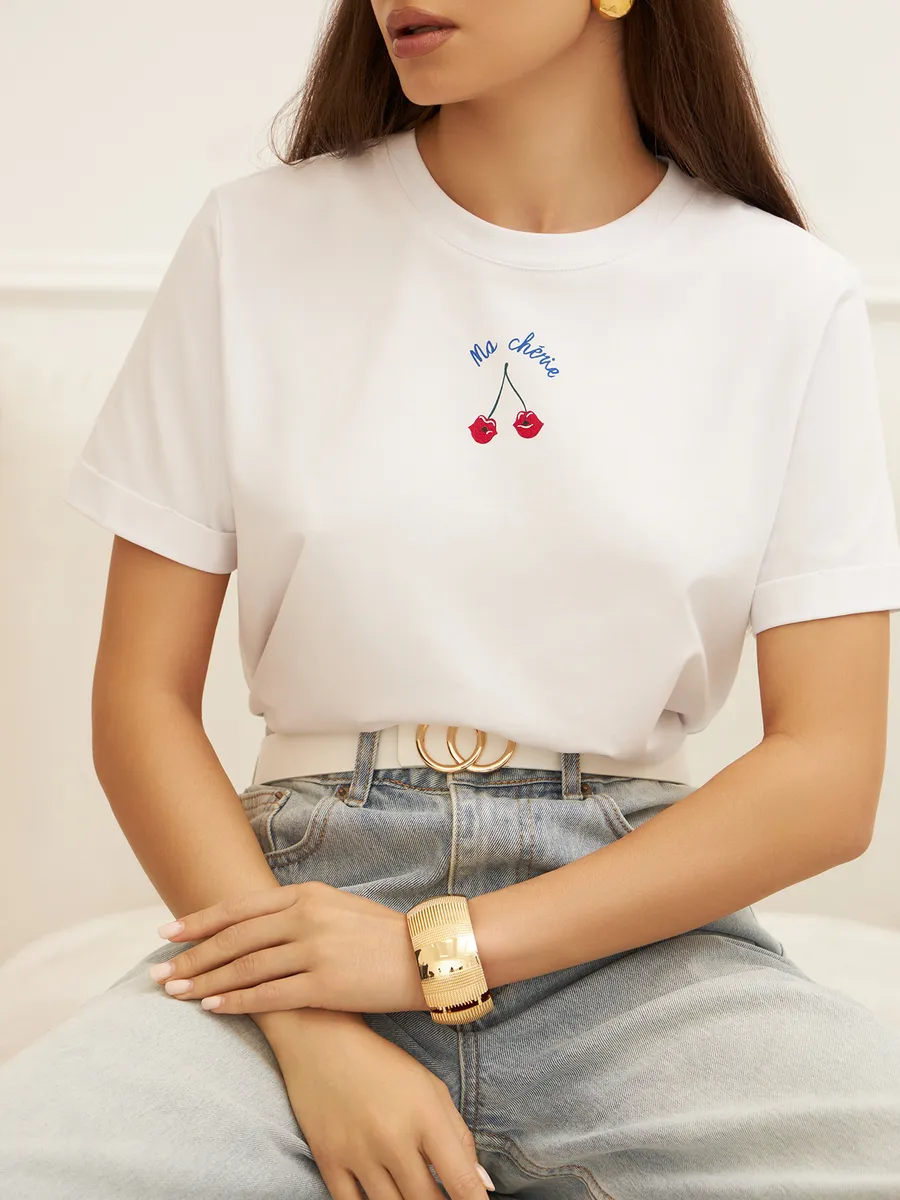 Футболка с принтом базовая хлопок Амабель