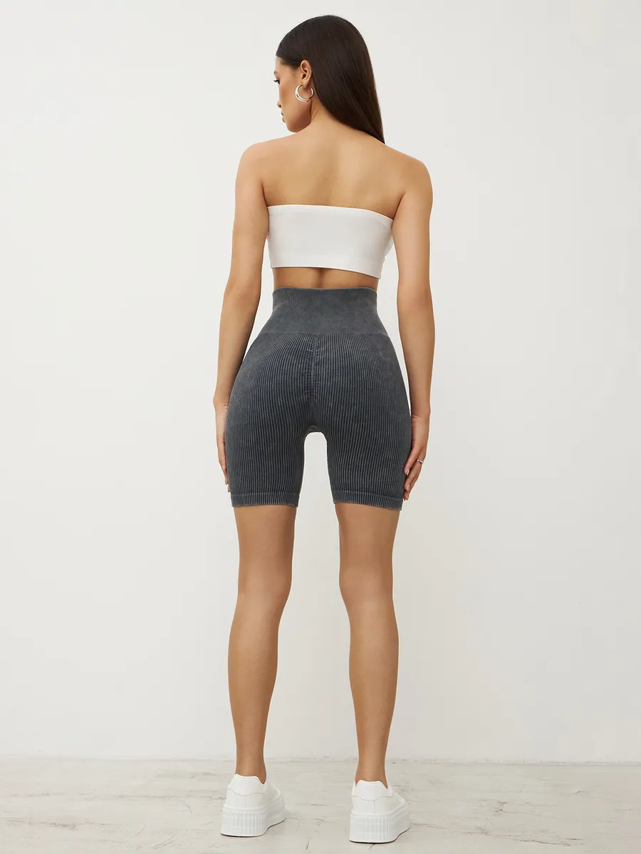 Велосипедки в рубчик короткие утягивающие Дженнер