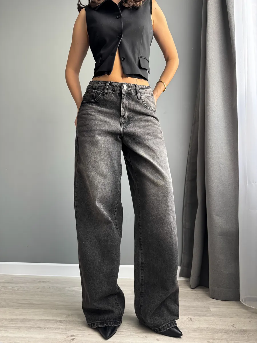 Джинсы прямые широкие багги