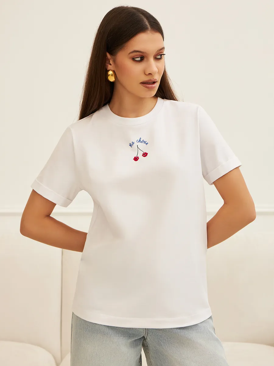 Футболка с принтом базовая хлопок Амабель