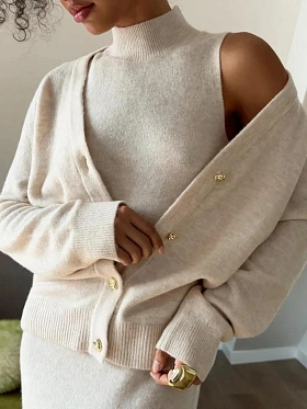 Костюм вязаный платье с кардиганом