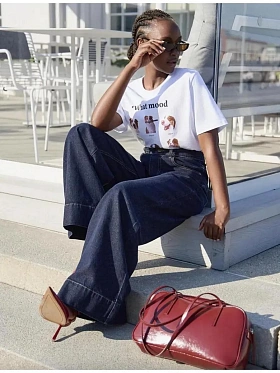 Джинсы широкие палаццо клеш Сабрина