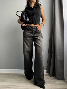 Джинсы прямые широкие багги