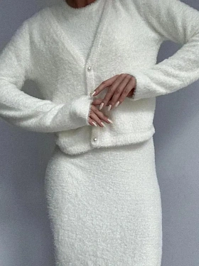 Костюм вязаный платье с кардиганом