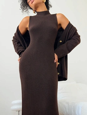 Костюм вязаный платье с кардиганом