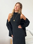 Костюм вязаный платье с кардиганом